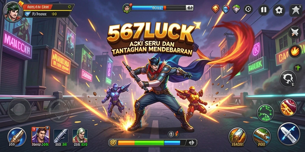Tangkapan layar utama menampilkan aksi mendebarkan dalam 567LUCK.