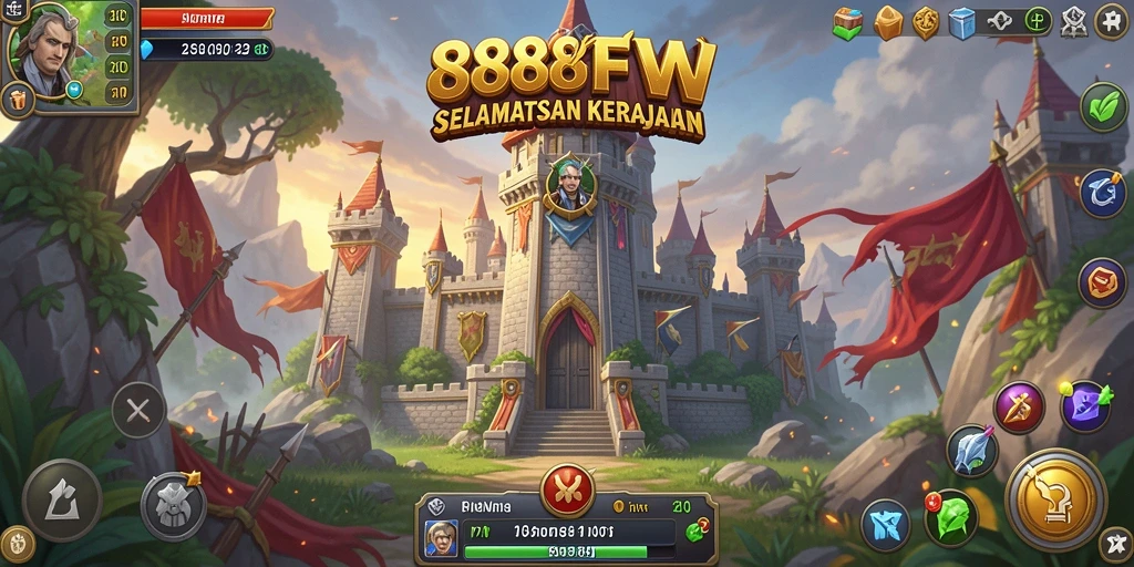 Screenshot menunjukkan momen seru dalam pertahanan menara.