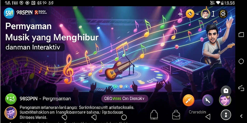 Tampilan gameplay seru 98SPIN dengan berbagai tantangan musik.