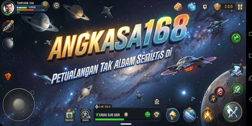 Screenshot gameplay ANGKASA168 menunjukkan aksi petualangan luar angkasa yang mendebarkan.