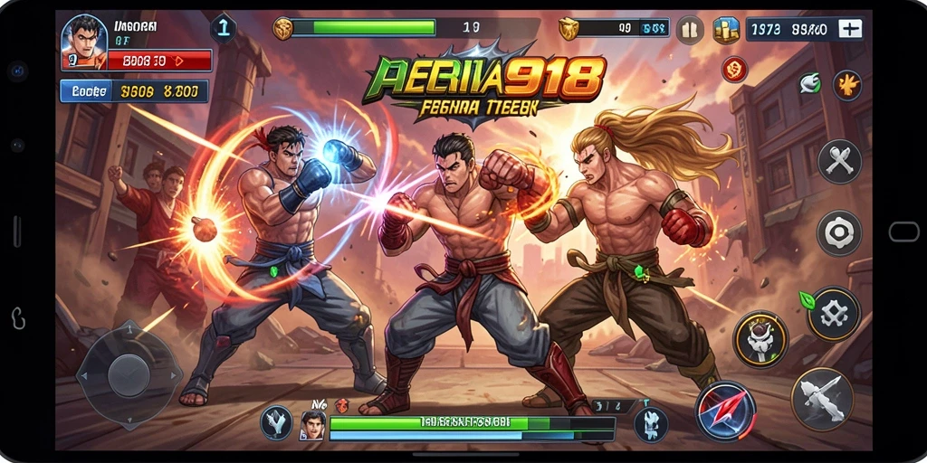 Tampilan menarik dari gameplay pertarungan ASIA918.