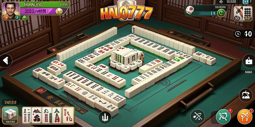 Tampilan gameplay seru HALO777 dengan ubin Mahjong yang menarik.