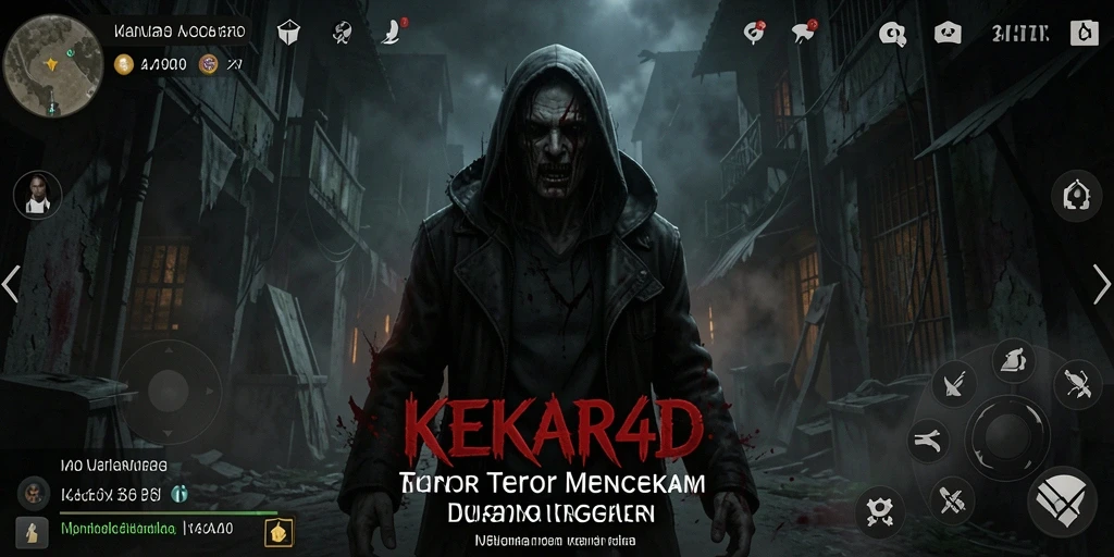 Tampilan menakutkan dari gameplay KEKAR4D dengan suasana menyeramkan.