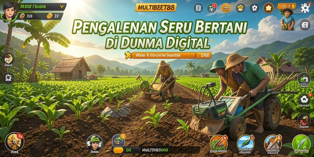 Tangkapan layar gameplay MULTIBET88 yang menggambarkan aktivitas bertani.