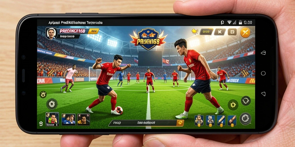 Screenshot utama PREDIKSI168 menampilkan antarmuka prediksi olahraga yang menarik.