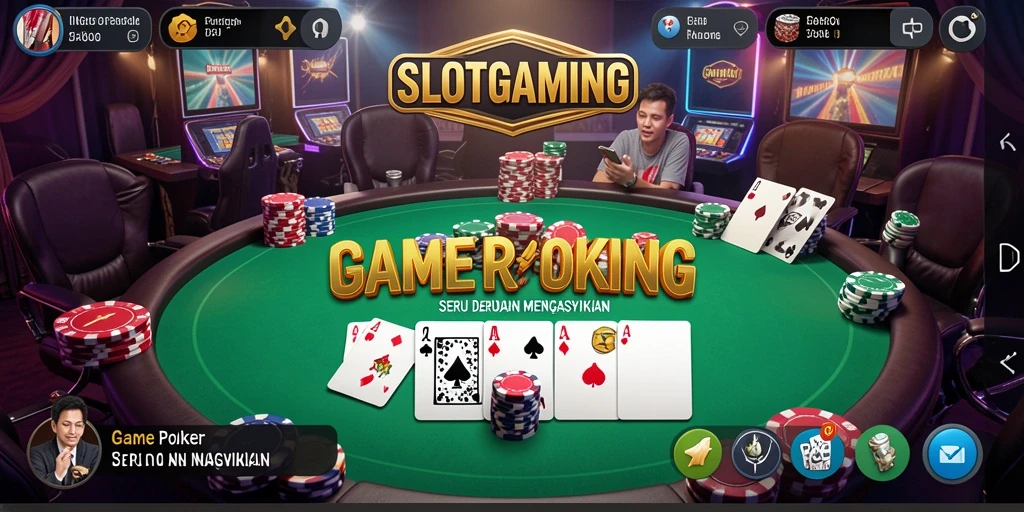Tangkapan layar SLOTGAMING menampilkan suasana seru permainan Poker.
